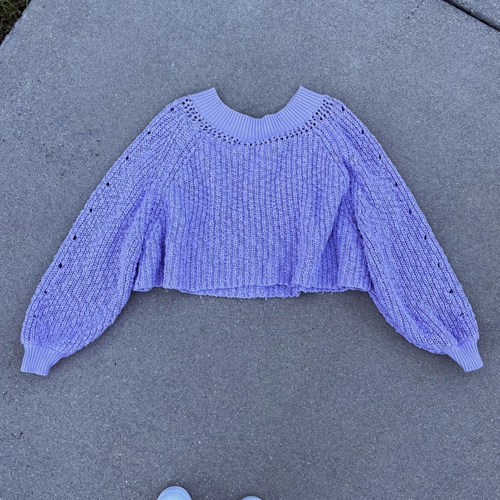Free people lavender cropped sweater